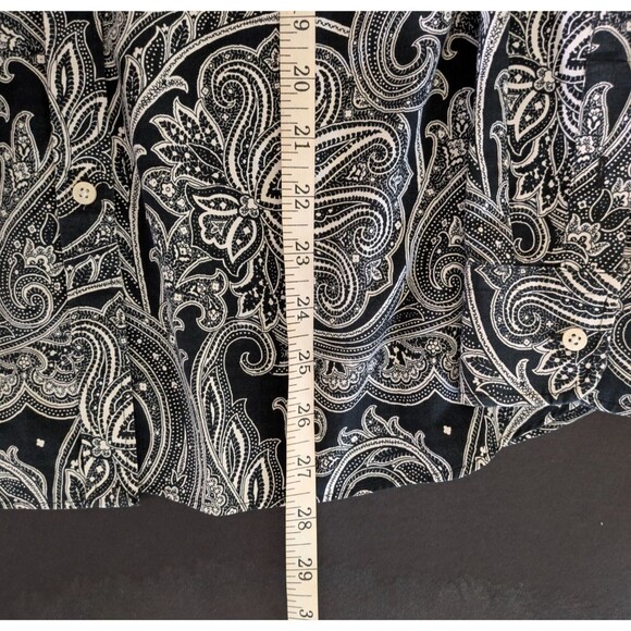 Lauren Ralph Lauren Womens 2X Non Iron Black Paisley Button Front Shirt - Picture 7 of 7